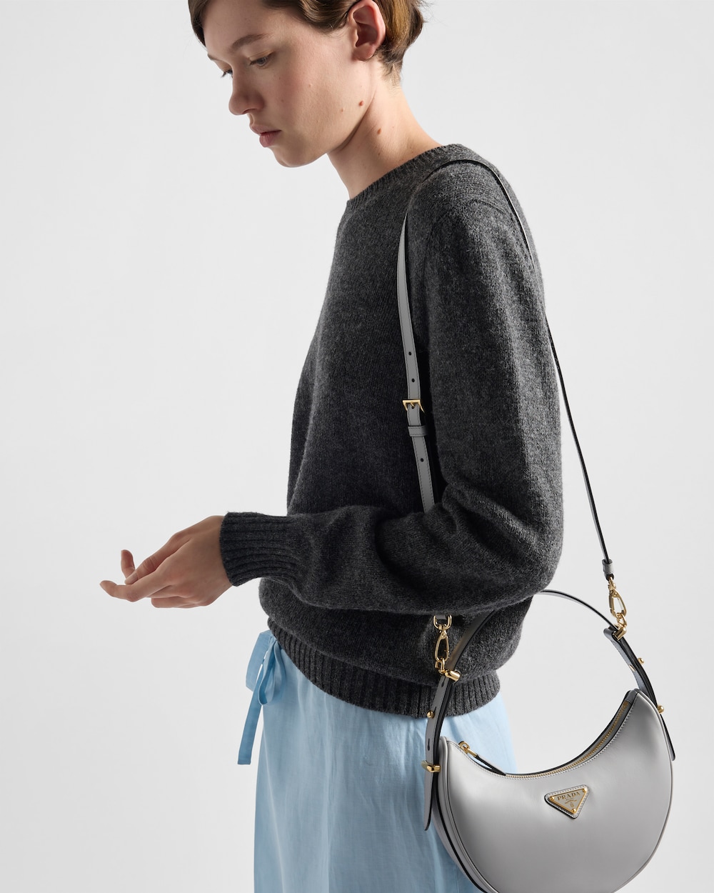 Prada Arqué Small Leather Shoulder Bag - Image 7